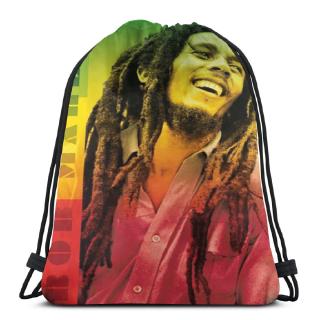 Rasta Jamaican Reggae Bob Marley bolsas con cordón ligero mochila de almacenamiento deportivo bolsa de poliéster para senderismo Yoga gimnasio viajar natación