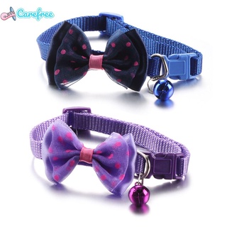 CAREFREE Buckle Cat Collars Pet Supplies Kitten Necklace Dog Collar Bowknot Puppy Cat Accessories Bell Pendant Adjustable