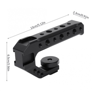 Camera Handle Grip with 3 Cold Shoe 1/4" 3/8" Threaded Holes for LED