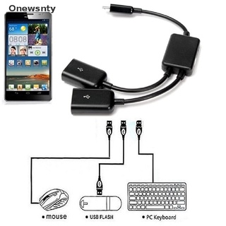 onewsnty dual micro usb otg hub host cable adaptador para tablet pc y teléfono inteligente *venta caliente