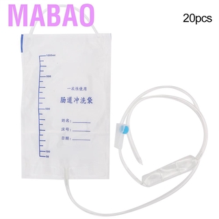 Mabao 20 unids/Set 1000ml desechable Enema café Detox bolsa de vinilo Colon Kit de limpieza (6)
