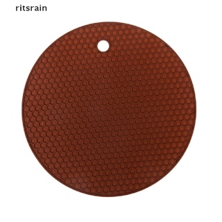 ritsrain - posavasos de silicona redondos resistentes al calor, antideslizantes, para mesa, mantel individual cl (2)