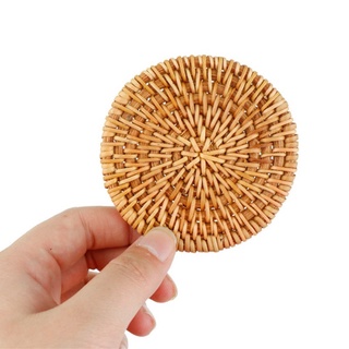 AGNUS Universal Cup Mat Hand-made Placemat Rattan Coaster Teapot Insulation Kitchen Woven Coffee Cup Table Mat Bowl Pad (5)