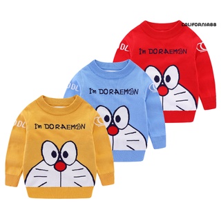 Cf88Yyt niños otoño de manga larga letras Doraemon prendas de punto niños suéter caliente jersey (2)