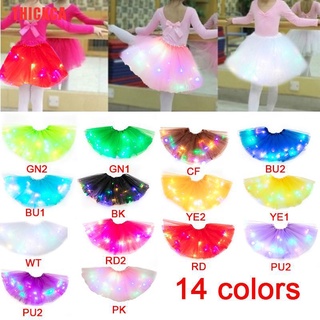 THICKCA falda de tul de tul para niños/niñas/luz LED/Ballet/falda Multicolor