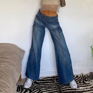 🙌 biikpiik jeans mujer s marea estilo europeo y americano moda japonesa hebilla suelta recta ancho pantalones de pierna ancha pantalones de mujer pantalones casuales de mujer BWUS