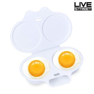 livestreet 2 ranuras microondas mini cocina huevo maker vaporizador desayuno cocina caldera caja