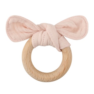 th baby bunny ear mordedor de madera anillo de dentición infantil entrenamiento de enfermería montessori juguete (8)