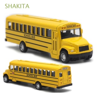 shakita educación juguete modelo de coche para niños de simulación de vehículo de autobús escolar modelo de regalo de cumpleaños vehículo de juguete amarillo 1/64 niño inercial juguetes tire hacia atrás juguetes/multicolor