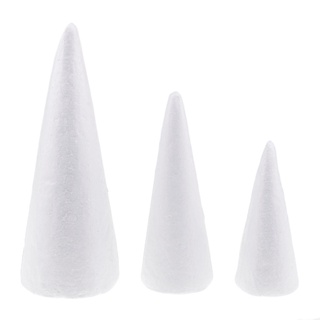3x forma de cono adornos de espuma de poliestireno para manualidades de árbol de navidad hechos a mano (2)