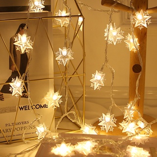 Creativo estrella LED luces cadena de luces de hadas guirnalda luces para el hogar jardín fiesta de cumpleaños decoración luces (1)