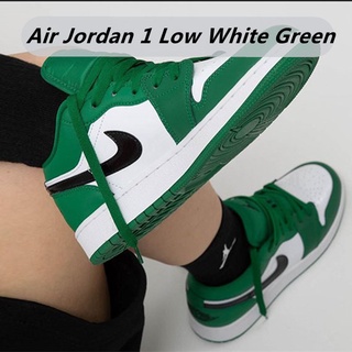 Tenis originales 100% originales 41 colores air jordan 1 bajo blanco verde placa zapatos de moda pareja encaje zapatos deportivos al aire libre