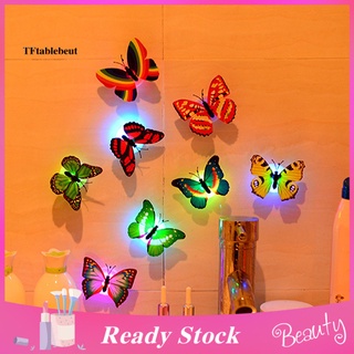 Tf 3D mariposa arte calcomanía decoración de la habitación del hogar luz de noche mariposas pegatina de pared (1)