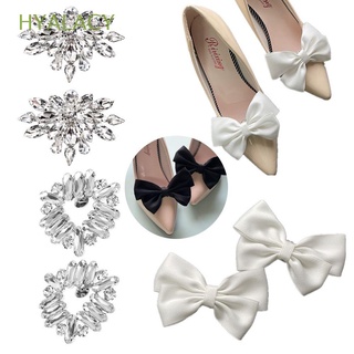hyalacy 2pcs accesorios de zapatos rhinestone clip de zapatos de boda de seda flor zapatos decoraciones mujeres brillantes clips decorativos novia broche encanto hebilla