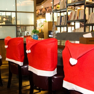 1pc cubierta de la silla de navidad mesa de cena rojo Santa Claus sombrero silla cubierta trasera