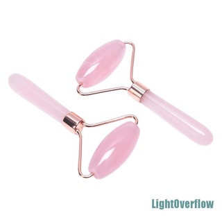 [LightOverflow] rodillo de cristal de cuarzo rosa masajeador de elevación de arrugas Facial cuidado de la piel herramienta de belleza (1)