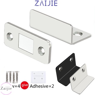 Zaijie muebles accesorios fuerte magnético armario armario atrapa puerta más cerca L tipo armario cierres de pestillo Ultra delgado tapón de puerta/Multicolor