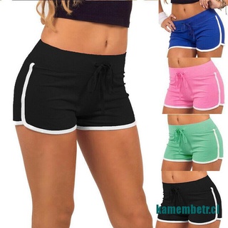 <hot> mujeres señoras pantalones gimnasio Yoga Mini pantalones cortos de rayas danza deporte Fitness estiramiento 6-20