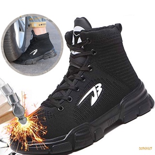 Moda para hombre zapatos de trabajo antideslizante con cordones de alta parte superior Streetwear para otoño invierno primavera (1)