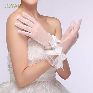 JOYAES mujeres encaje malla encaje corto diseño guantes accesorios blanco transparente hilo novia matrimonio vestido de novia/Multicolor