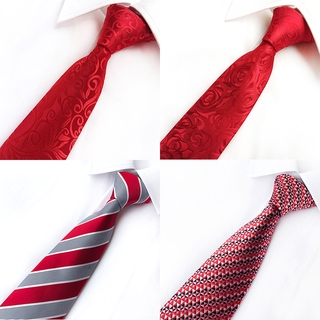 Men's 8cm Fashion Red Pink Ties Purple Striped Neckties Yellow Necktie Red Wedding Neck Ties for Men Formal Business Suit