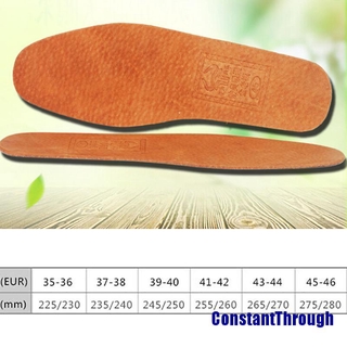 (constantthrough) 1 par de plantillas de cuero transpirables mujeres hombres ultra delgado desodorante zapatos plantilla almohadilla (1)