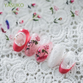 yasuko rosa diy uñas arte decoración japonesa manicura accesorios rosa uñas arte pegatina dulce precioso ultra-delgado adhesivo uñas pegatina