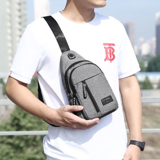 Hombre multifunción bolsa nueva USB pecho bolsa de hombro bandolera hombre lona crossbody bag