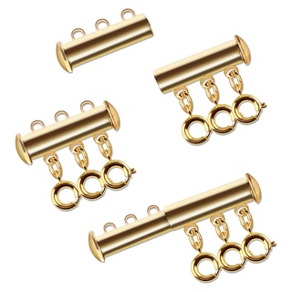 4 piezas de cierre magnético para collar de oro y plata chapado en tubo de bloqueo conectores para pulsera joyería (4 piezas - BO) OUYOU (4)