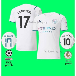 2021-22 【Versión de jugador】 Manchester City Visitante Talla S-2XL Camiseta de fútbol 21/22 camiseta de hombre