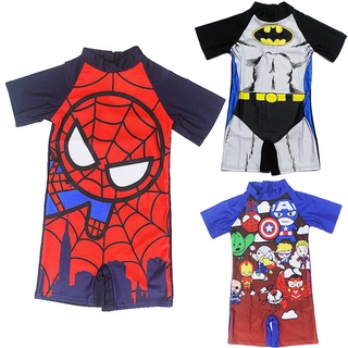 Niños Natación Superhéroe Trajes De Baño Spiderman Superman Batman De Una Sola Pieza