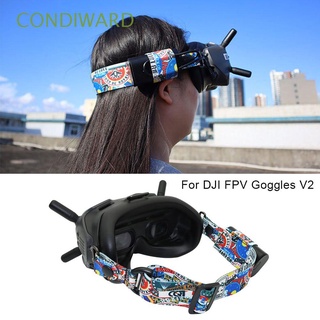 condiward durable correa de cabeza con agujero de batería banda elástica de reemplazo diadema almohadilla de protección drone accesorios ajustable graffiti color para dji fpv gafas v2