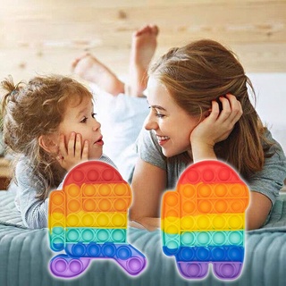 Pop it Bubble Fidget juguete sensorial exprimir antiestrés aliviador arco iris juguetes niños Anti-quemaduras de alta calidad