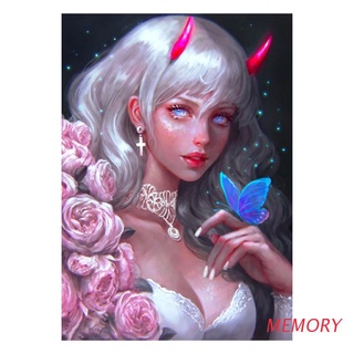 memory diamond - kits de pintura para adultos, pintura con diamantes, chica demonio (1)
