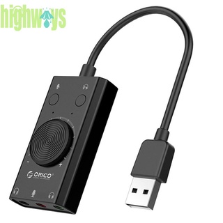 orico sc2 tarjeta de sonido externa usb volumen ajustable adaptador de tarjeta de audio pc