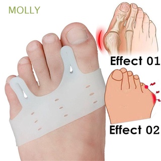 molly hot thumb valgus corrector cuidado del pie alivio del dedo del pie seperator nuevo enderezador ortopédico herramienta espaciadores de silicona protector de juanete/multicolor