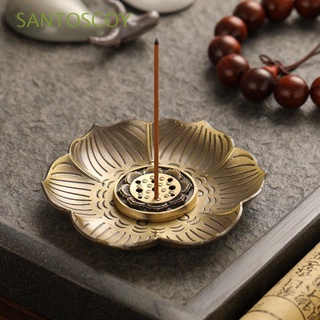 SANTOSCOY Retro Stick Holder Lotus Home Office Decoration Incense Censers Zinc Alloy Cone Buddhism Ash Catcher Craft Plate Buddhist Supplies/Multicolor