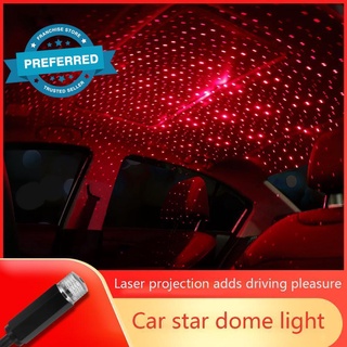 1Pc USB LED coche techo estrella noche luz Interior giratorio atmósfera aplicable Universal S6W3