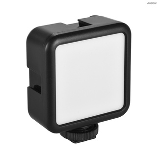 Andoer W49S Mini lámpara De fotografía Portátil On-cámara luz Led 5600k regulable brillo 3 Filtros De batería recargables