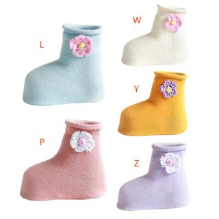 calcetines suaves con estampado de flores para bebé recién nacido/calcetines antideslizantes para suelo/niños/niñas (9)