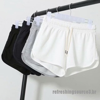 (ref) pantalones cortos casuales para mujer pantalones cortos sólidos shorts de cintura elásticas elásticas