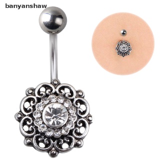 banyanshaw - piercing de flor de cristal para ombligo, ombligo, piercing, joyería corporal, cl