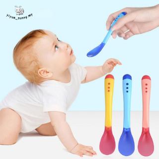 Cuchara de alimentación con detección de calor para bebés que cambian de Color (1)