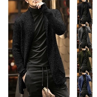 Suéter cálido De invierno para hombre De malla De Manga larga cárdigan chaqueta De ropa interior De Trench Coat (1)