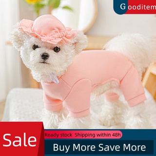 Gooditem - sudadera con diseño de sarga, diseño de sarga, transpirable, para mascotas, perro, traje con sombrero para cuatro estaciones