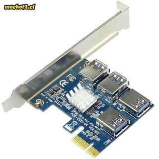 PCI-E 1 To PCI-E Adapter 4 PCI-E USB 3.0 Adapter Multiplier Card For BTC Miner