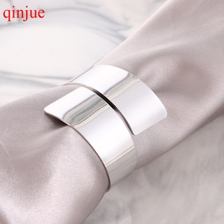 qinjue 1pc serviette anillos servilleta titular mesa cena toalla servilleta anillo decoración para boda fiesta hotel banquete plata oro (1)