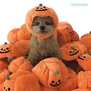 Norman divertido sombrero de mascota vestir Halloween decoración sombrero de calabaza lindo accesorios para mascotas perros sombreros disfraz de peluche perro pequeño mascotas herramientas