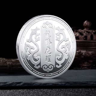 snowspring dragon peleas con patrón de tigre medalla antigua chapado en oro monedas conmemorativas cl