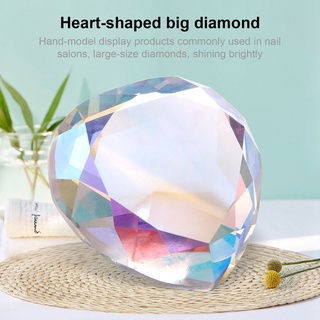 bansubu gran rhinestone transparente delicado multifacético acabado melocotón corazón grande imitación cristal para arte de uñas